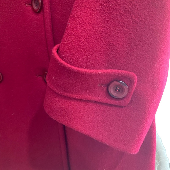 Vintage Mallia double breasted red wool coat size 14 - Picture 5 of 9